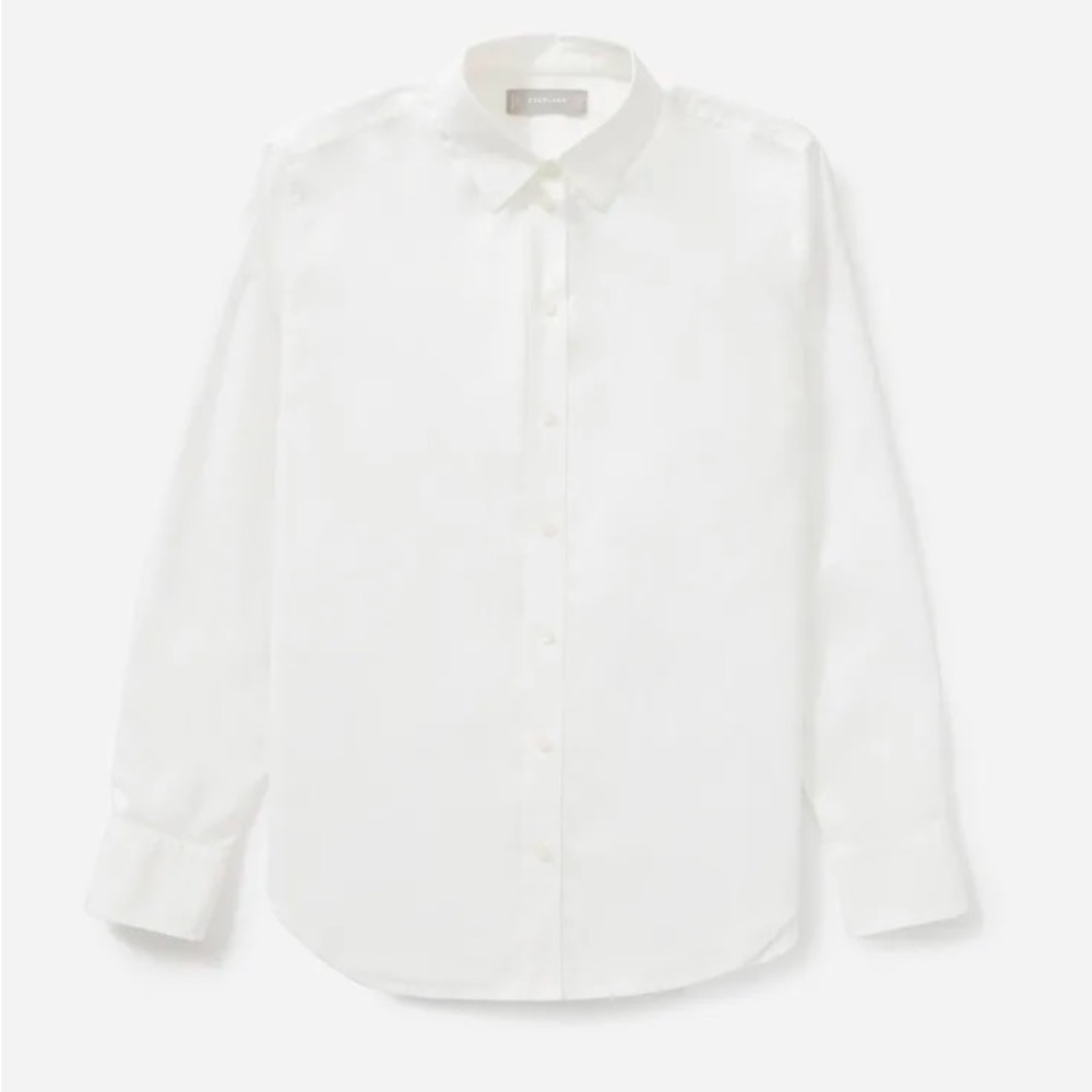 Everlane Silky Cotton Relaxed Shirt - White - size 2